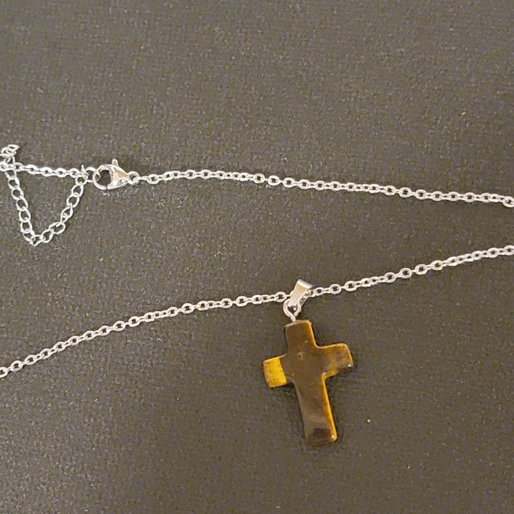 Tigers eye cross